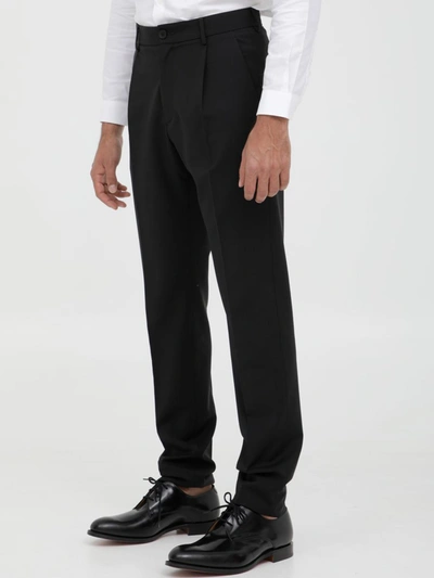 Shop Tonello Black Wool Trousers