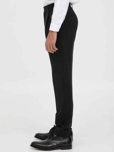 Tonello Black Wool Trousers In Black