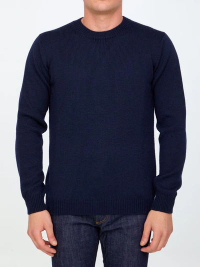 Shop Roberto Collina Blue Merino Wool Sweater