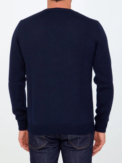 Shop Roberto Collina Blue Merino Wool Sweater