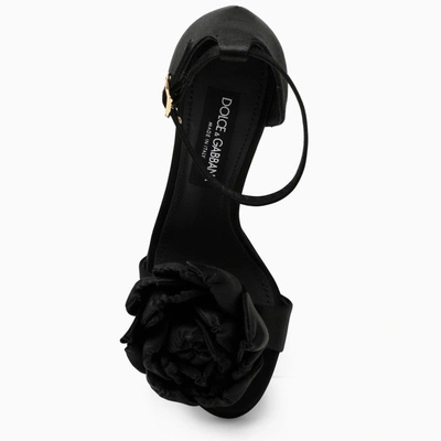Shop Dolce & Gabbana Dolce&gabbana Black High Sandal With Rose Women