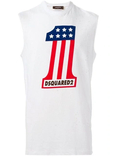 Shop Dsquared2 American Flag Sleeveless Top