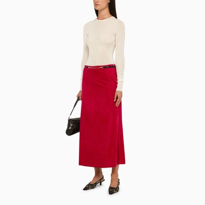 Shop Gucci Velvet Bloom Midi Skirt Women In Multicolor