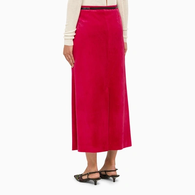 Shop Gucci Velvet Bloom Midi Skirt Women In Multicolor