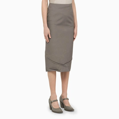 Shop Prada Steel Pencil Skirt Women In Silver