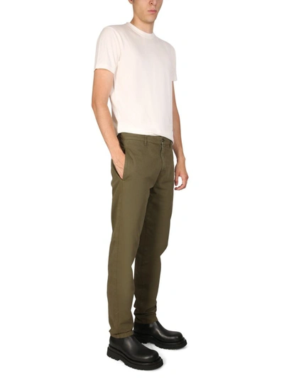 Shop Aspesi Chino Pants In Military Green