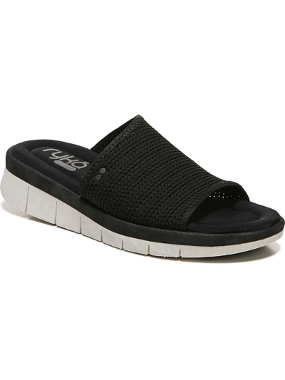 Shop Ryka Ellie Womens Open Toe Slip On Wedge Sandals In Black