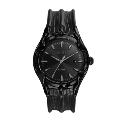 Shop Diesel Men's Vert Three-hand Date, Black Stainless Steel Watch