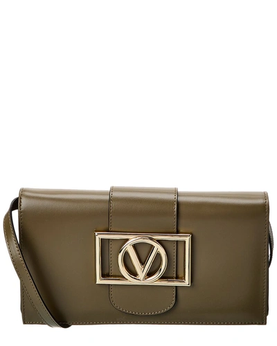 Shop Valentino By Mario Valentino Cady Super V Leather Shoulder Bag In Green