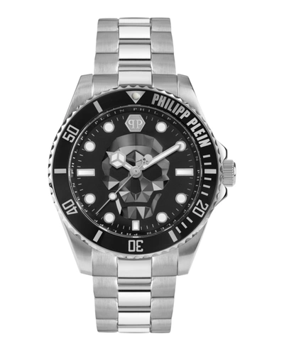 Shop Philipp Plein The $kull Diver Bracelet Watch In Silver