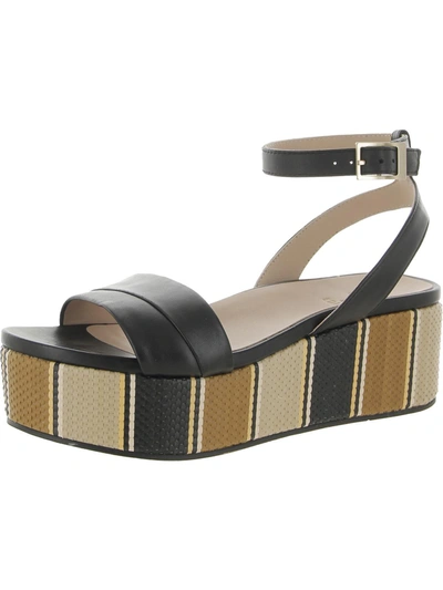 Shop 27 Edit Jamari Womens Leather Ankle Strap Platform Sandals In Black