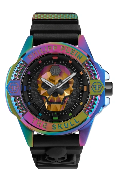 Shop Philipp Plein The $kull Rainbow Silicone Watch In Multi
