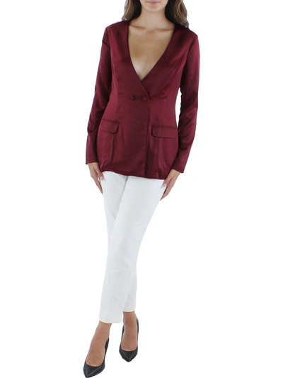 City Studio Juniors Womens Satin Open Back One-button Blazer In Pink