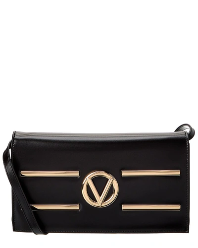Shop Valentino By Mario Valentino Lena Dorado Leather Shoulder Bag In Black