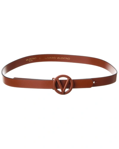 Shop Valentino By Mario Valentino Baby Leather Belt In Brown