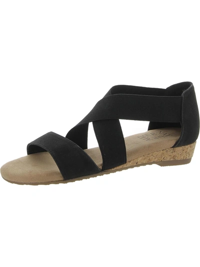 Shop Naturalizer Reflex Womens Faux Suede Open Toe Wedge Sandals In Black