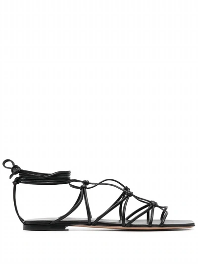 Shop Gianvito Rossi Minas 05 Lace-up Sandals In Black