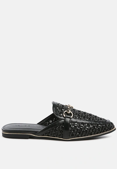 London Rag Walkout Studded Flat Mules In Black