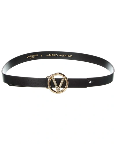 Shop Valentino By Mario Valentino Baby Preciosa Leather Belt In Black