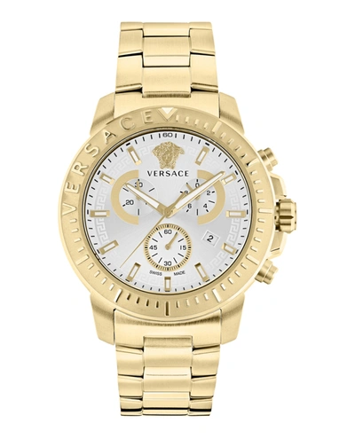 Shop Versace New Chrono Bracelet Watch In Gold