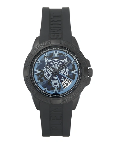 Shop Plein Sport Touchdown Silicone Watch In Black
