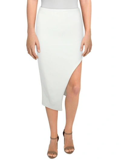 Shop B Darlin Juniors Womens Crepe Side Slit Pencil Skirt In White