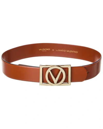 Shop Valentino By Mario Valentino Dolly Bombe Leather Belt In Brown