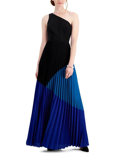 Shop Aidan Mattox Womens Colorblock Pleated Maxi Dress In Multi