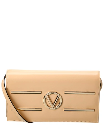 Shop Valentino By Mario Valentino Lena Dorado Leather Shoulder Bag In Beige