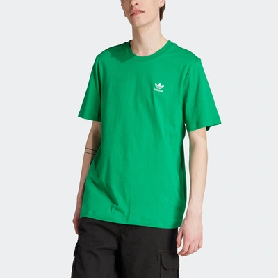 Shop Adidas Originals Men's Adidas Trefoil Essentials Tee In Green