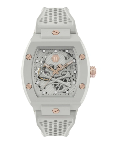 Shop Philipp Plein The $keleton Ecoceramic Automatic Watch In Grey