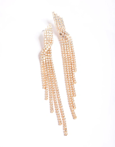 Lovisa Cubic Zirconia Strand Twist Drop Earrings In Silver