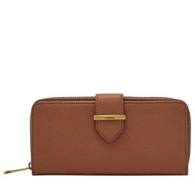 Shop Fossil Women's Bryce Leather Clutch In Brown