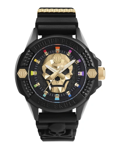 Shop Philipp Plein The $kull Ecoceramic Silicone Watch In Black