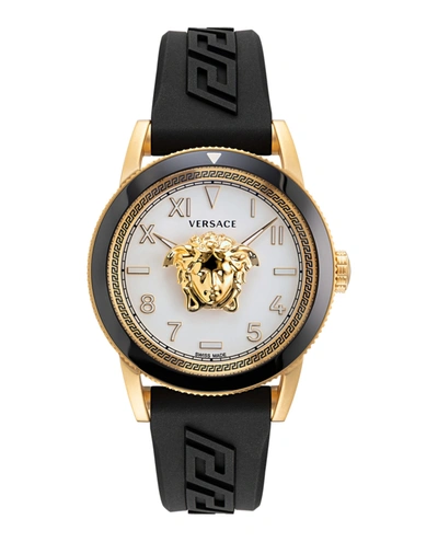 Shop Versace V-palazzo Silicone Watch In Multi