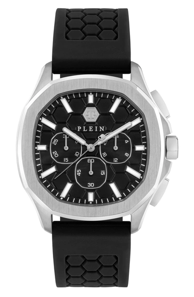 Shop Philipp Plein $pectre Chrono Silicone Watch In Silver