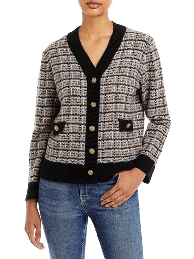 Shop Private Label Womens Cashmere Ribbed Trim Button-up In Multi