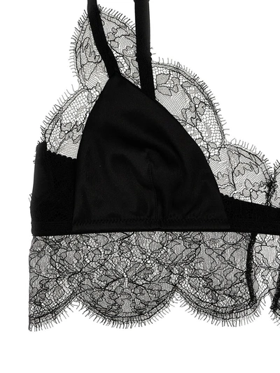 Shop Dolce & Gabbana Lace Satin Bra In Black