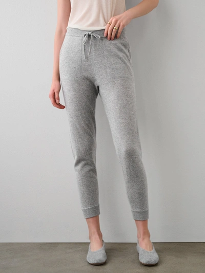 White + Warren Cashmere Jogger Pant In Grey Heather In Grey Heather