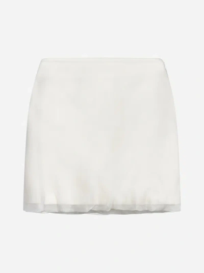 Shop Blanca Vita Gallium Silk Miniskirt In White