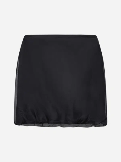 Shop Blanca Vita Gallium Silk Miniskirt In Black