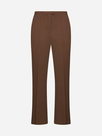 Shop Blanca Vita Persea Viscose-blend Trousers In Burnt Brown