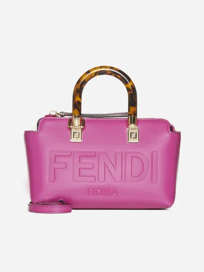 Shop Fendi By The Way Mini Leather Bag In Cyclamen