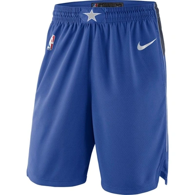 Shop Nike Blue 2019/20 Dallas Mavericks Icon Edition Swingman Shorts