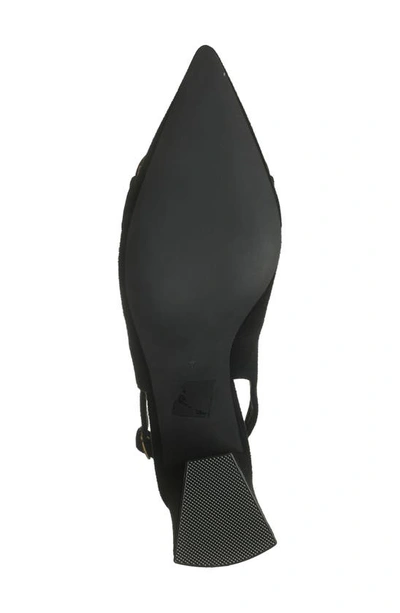 Jeffrey Campbell Nakita Slingback Pointed Toe Pump In Black Suede Gold