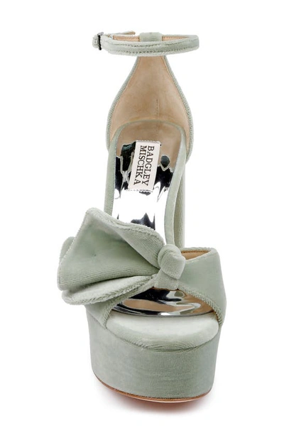 Shop Badgley Mischka Zoelle Ankle Strap Platform Sandal In Fizzy Green