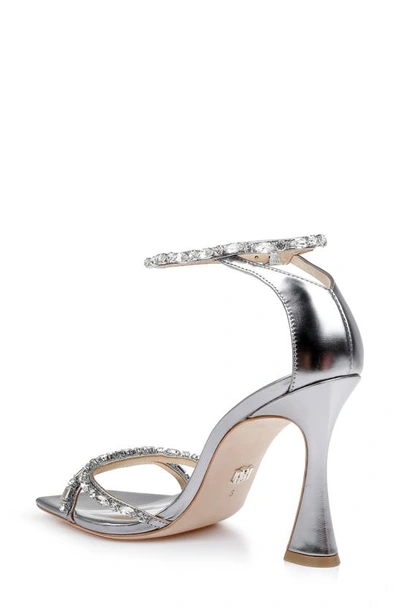 Shop Badgley Mischka Collection Ziana Ankle Strap Sandal In Dark Silver