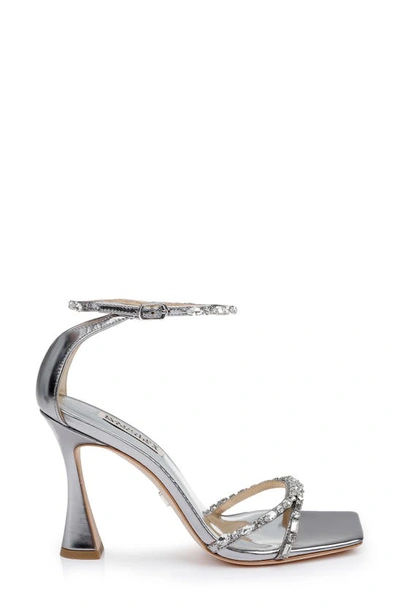 Shop Badgley Mischka Collection Ziana Ankle Strap Sandal In Dark Silver