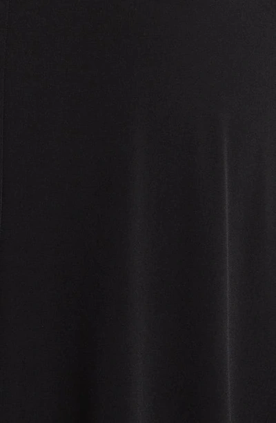 Shop Connected Apparel Chiffon Long Sleeve Midi Dress In Black