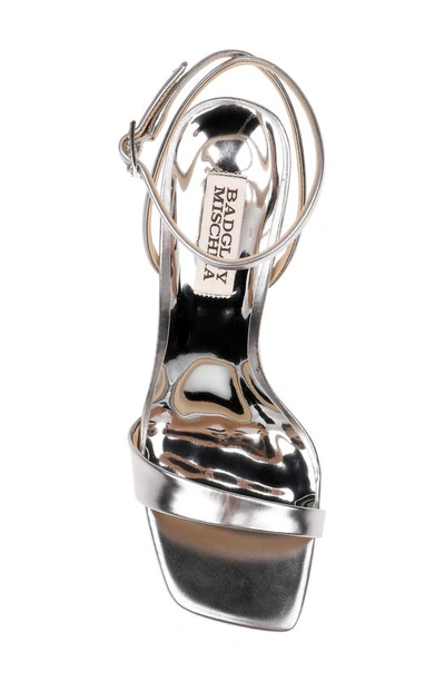 Shop Badgley Mischka Collection Ivette Ii Ankle Strap Sandal In Dark Silver